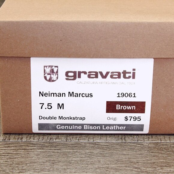 * worn 1x * $795 GRAVATI Neiman Marcus 7.5 M Genuine BISON 19061 * add $15 Trees main image 8